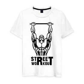 Мужская футболка хлопок с принтом Street Workout K в Новосибирске, 100% хлопок | прямой крой, круглый вырез горловины, длина до линии бедер, слегка спущенное плечо. | street workout | street workout k | workout | спорт | стрит воркаут