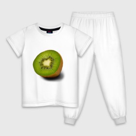 Детская пижама хлопок с принтом Половинка киви в Новосибирске, 100% хлопок |  брюки и футболка прямого кроя, без карманов, на брюках мягкая резинка на поясе и по низу штанин
 | Тематика изображения на принте: 