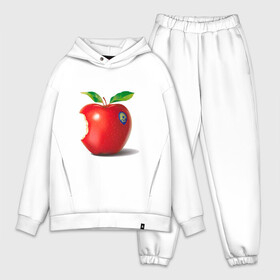Мужской костюм хлопок OVERSIZE с принтом откусанное яблоко в Новосибирске,  |  | apple | вкусное | девушкам | фрукты | фрукты и ягоды | яблоко