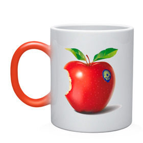 Кружка хамелеон с принтом откусанное яблоко в Новосибирске, керамика | меняет цвет при нагревании, емкость 330 мл | apple | вкусное | девушкам | фрукты | фрукты и ягоды | яблоко