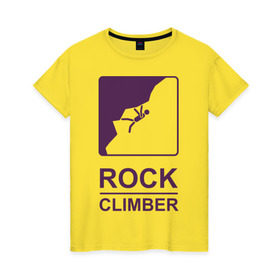 Женская футболка хлопок с принтом Rock climber в Новосибирске, 100% хлопок | прямой крой, круглый вырез горловины, длина до линии бедер, слегка спущенное плечо | climb | rock climber | альпинизм | альпинисты | горы | путь | скалолазанье | скалолазы | спорт