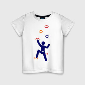Детская футболка хлопок с принтом Скалолаз на тренеровке в Новосибирске, 100% хлопок | круглый вырез горловины, полуприлегающий силуэт, длина до линии бедер | climb | альпинизм | альпинисты | горы | путь | скалодром | скалолазанье | скалолазы | спорт