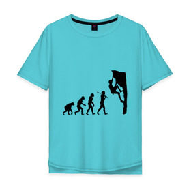Мужская футболка хлопок Oversize с принтом Эволюция альпиниста в Новосибирске, 100% хлопок | свободный крой, круглый ворот, “спинка” длиннее передней части | climb | climber | альпинизм | альпинист | альпинисты | горы | путь | скалолазанье | скалолазы | спорт | эволюция