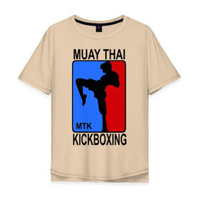 Мужская футболка хлопок Oversize с принтом Muay Thai Kickboxing в Новосибирске, 100% хлопок | свободный крой, круглый ворот, “спинка” длиннее передней части | Тематика изображения на принте: кикбоксинг | муай тай