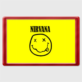 Магнит 45*70 с принтом Nirvana logo в Новосибирске, Пластик | Размер: 78*52 мм; Размер печати: 70*45 | cobain | nirvana | rock | smells like teen spirit | кобейн | нирвана | рок