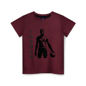 Детская футболка хлопок с принтом Michael Jordan в Новосибирске, 100% хлопок | круглый вырез горловины, полуприлегающий силуэт, длина до линии бедер | Тематика изображения на принте: michel jordan | nba | джордан | майкл | нба