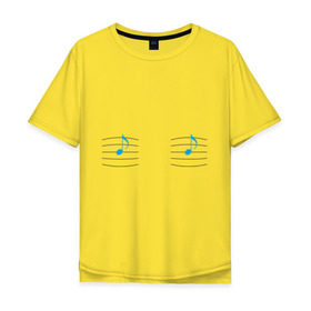 Мужская футболка хлопок Oversize с принтом Си-си, ноты в Новосибирске, 100% хлопок | свободный крой, круглый ворот, “спинка” длиннее передней части | грудь | музыка | нота | сиси