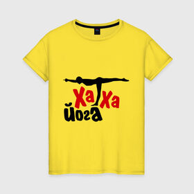 Женская футболка хлопок с принтом Хатха йога в Новосибирске, 100% хлопок | прямой крой, круглый вырез горловины, длина до линии бедер, слегка спущенное плечо | занятия | индия | йог | ом | спорт | тренировки