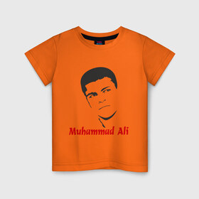 Детская футболка хлопок с принтом Muhammad Ali (2) в Новосибирске, 100% хлопок | круглый вырез горловины, полуприлегающий силуэт, длина до линии бедер | Тематика изображения на принте: мухаммед али