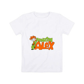 Детская футболка хлопок с принтом Amazing Alex в Новосибирске, 100% хлопок | круглый вырез горловины, полуприлегающий силуэт, длина до линии бедер | alex | amazing | amazing alex | игры | удивительный алекс