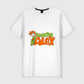 Мужская футболка премиум с принтом Amazing Alex в Новосибирске, 92% хлопок, 8% лайкра | приталенный силуэт, круглый вырез ворота, длина до линии бедра, короткий рукав | alex | amazing | amazing alex | игры | удивительный алекс