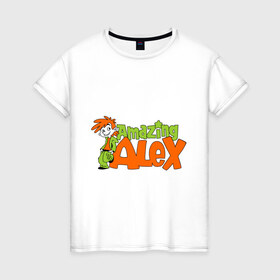 Женская футболка хлопок с принтом Amazing Alex в Новосибирске, 100% хлопок | прямой крой, круглый вырез горловины, длина до линии бедер, слегка спущенное плечо | alex | amazing | amazing alex | игры | удивительный алекс