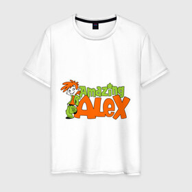 Мужская футболка хлопок с принтом Amazing Alex в Новосибирске, 100% хлопок | прямой крой, круглый вырез горловины, длина до линии бедер, слегка спущенное плечо. | alex | amazing | amazing alex | игры | удивительный алекс