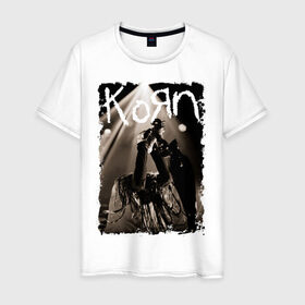 Мужская футболка хлопок с принтом Korn в Новосибирске, 100% хлопок | прямой крой, круглый вырез горловины, длина до линии бедер, слегка спущенное плечо. | heavy metal | metal | punk | rock | trash metal | альтернатива | корн | метал | панк | рок | рок группа | рок группы | трэш метал | хеви метал