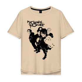 Мужская футболка хлопок Oversize с принтом My Chemical Romance в Новосибирске, 100% хлопок | свободный крой, круглый ворот, “спинка” длиннее передней части | my chemical romance | май кемикал романс | музыка | рок | рок и панк