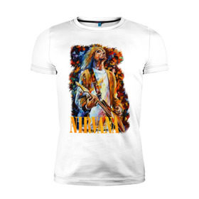 Мужская футболка премиум с принтом Nirvana Kurt Cobain в Новосибирске, 92% хлопок, 8% лайкра | приталенный силуэт, круглый вырез ворота, длина до линии бедра, короткий рукав | kurt cobain | nirvana | курт кобейн | нирвана