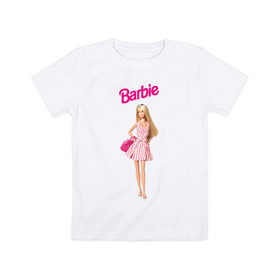 Детская футболка хлопок с принтом Барби на прогулке в Новосибирске, 100% хлопок | круглый вырез горловины, полуприлегающий силуэт, длина до линии бедер | 90 | 90 е | barbie | барби | ностальгия