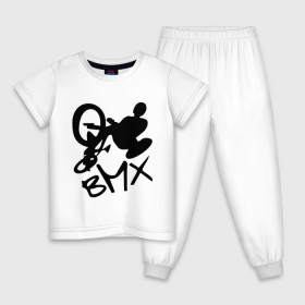 Детская пижама хлопок с принтом BMX в Новосибирске, 100% хлопок |  брюки и футболка прямого кроя, без карманов, на брюках мягкая резинка на поясе и по низу штанин
 | bmx | extreme | бмх | экстрим