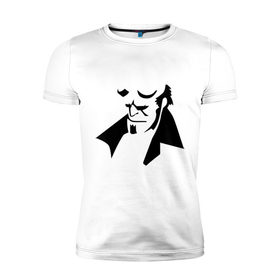 Мужская футболка премиум с принтом Hellboy в Новосибирске, 92% хлопок, 8% лайкра | приталенный силуэт, круглый вырез ворота, длина до линии бедра, короткий рукав | Тематика изображения на принте: 