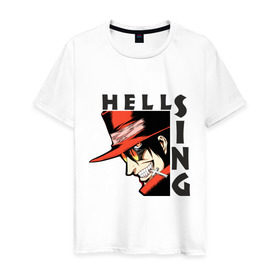 Мужская футболка хлопок с принтом Hellsing Алукард в Новосибирске, 100% хлопок | прямой крой, круглый вырез горловины, длина до линии бедер, слегка спущенное плечо. | anime | hellsing | аниме | анимэ | манга | хеллсинг