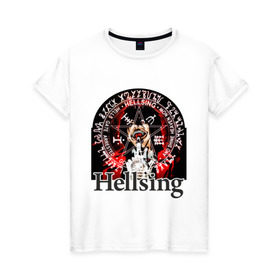 Женская футболка хлопок с принтом Hellsing символ Алукарда в Новосибирске, 100% хлопок | прямой крой, круглый вырез горловины, длина до линии бедер, слегка спущенное плечо | anime | hellsing | аниме | анимэ | манга | хеллсинг