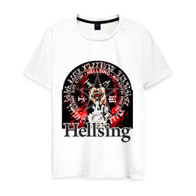 Мужская футболка хлопок с принтом Hellsing символ Алукарда в Новосибирске, 100% хлопок | прямой крой, круглый вырез горловины, длина до линии бедер, слегка спущенное плечо. | anime | hellsing | аниме | анимэ | манга | хеллсинг