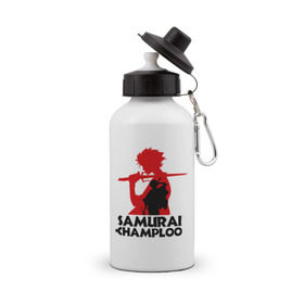 Бутылка спортивная с принтом Самурай Champloo в Новосибирске, металл | емкость — 500 мл, в комплекте две пластиковые крышки и карабин для крепления | Тематика изображения на принте: anime | samurai champloo | аниме | анимэ | самурай чамплу