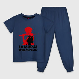 Детская пижама хлопок с принтом Самурай Champloo в Новосибирске, 100% хлопок |  брюки и футболка прямого кроя, без карманов, на брюках мягкая резинка на поясе и по низу штанин
 | anime | samurai champloo | аниме | анимэ | самурай чамплу