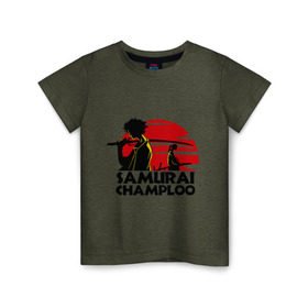 Детская футболка хлопок с принтом Самурай Champloo закат в Новосибирске, 100% хлопок | круглый вырез горловины, полуприлегающий силуэт, длина до линии бедер | anime | samurai champloo | аниме | анимэ | самурай чамплу