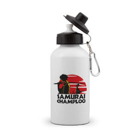Бутылка спортивная с принтом Самурай Champloo закат в Новосибирске, металл | емкость — 500 мл, в комплекте две пластиковые крышки и карабин для крепления | Тематика изображения на принте: anime | samurai champloo | аниме | анимэ | самурай чамплу