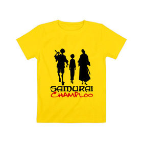 Детская футболка хлопок с принтом Самурай Чамплоо в Новосибирске, 100% хлопок | круглый вырез горловины, полуприлегающий силуэт, длина до линии бедер | anime | samurai champloo | аниме | анимэ | самурай чамплу