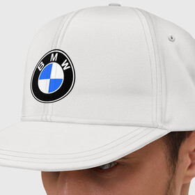 Кепка снепбек с прямым козырьком с принтом Logo BMW в Новосибирске, хлопок 100% |  | автобренды | автомобильные | бмв | лого | машина | тачка