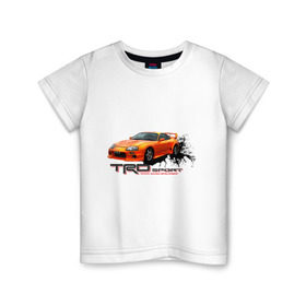 Детская футболка хлопок с принтом toyota supra TRD в Новосибирске, 100% хлопок | круглый вырез горловины, полуприлегающий силуэт, длина до линии бедер | tourer | toyota supra | супра | тойота | японские автомобили