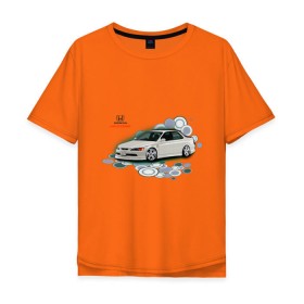 Мужская футболка хлопок Oversize с принтом Honda ACCORD в Новосибирске, 100% хлопок | свободный крой, круглый ворот, “спинка” длиннее передней части | honda | honda accord | tourer | хонда аккорд | японские автомобили