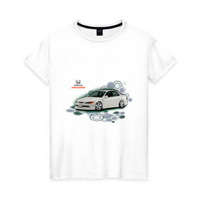 Женская футболка хлопок с принтом Honda ACCORD в Новосибирске, 100% хлопок | прямой крой, круглый вырез горловины, длина до линии бедер, слегка спущенное плечо | honda | honda accord | tourer | хонда аккорд | японские автомобили