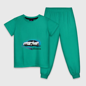 Детская пижама хлопок с принтом Honda INTEGRA в Новосибирске, 100% хлопок |  брюки и футболка прямого кроя, без карманов, на брюках мягкая резинка на поясе и по низу штанин
 | honda interga | tourer | ходна интегра | японские автомобили