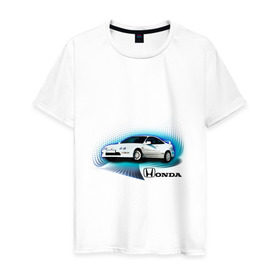 Мужская футболка хлопок с принтом Honda INTEGRA в Новосибирске, 100% хлопок | прямой крой, круглый вырез горловины, длина до линии бедер, слегка спущенное плечо. | Тематика изображения на принте: honda interga | tourer | ходна интегра | японские автомобили