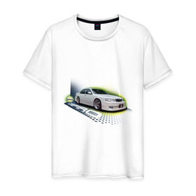 Мужская футболка хлопок с принтом Nissan CEFIRO в Новосибирске, 100% хлопок | прямой крой, круглый вырез горловины, длина до линии бедер, слегка спущенное плечо. | nissan cefiro | ниссан | ниссан цефиро | японские автомобили