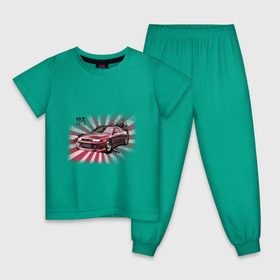 Детская пижама хлопок с принтом Nisan Skyline красная в Новосибирске, 100% хлопок |  брюки и футболка прямого кроя, без карманов, на брюках мягкая резинка на поясе и по низу штанин
 | nissan skyline | tourer | ниссан | скайлайн | японские автомобили