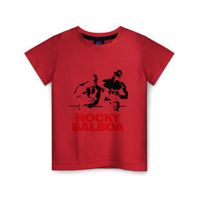Детская футболка хлопок с принтом Rocky Balboa в Новосибирске, 100% хлопок | круглый вырез горловины, полуприлегающий силуэт, длина до линии бедер | boxing | боксер | роки | рокки | рокки бальбоа | спорт