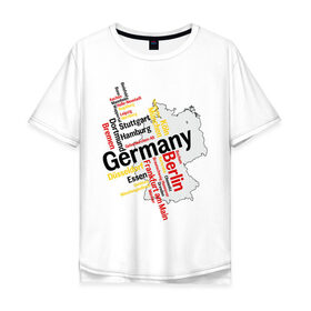 Мужская футболка хлопок Oversize с принтом Германия (крупные города) в Новосибирске, 100% хлопок | свободный крой, круглый ворот, “спинка” длиннее передней части | germany | германия | город | города | для туристов | туристические