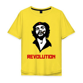 Мужская футболка хлопок Oversize с принтом Che Guevara Revolution в Новосибирске, 100% хлопок | свободный крой, круглый ворот, “спинка” длиннее передней части | че гевара