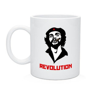 Кружка с принтом Che Guevara Revolution в Новосибирске, керамика | объем — 330 мл, диаметр — 80 мм. Принт наносится на бока кружки, можно сделать два разных изображения | че гевара