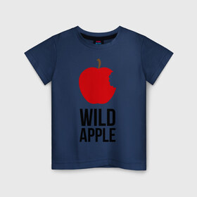 Детская футболка хлопок с принтом Wild Apple в Новосибирске, 100% хлопок | круглый вырез горловины, полуприлегающий силуэт, длина до линии бедер | 
