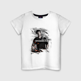 Детская футболка хлопок с принтом Stallone в Новосибирске, 100% хлопок | круглый вырез горловины, полуприлегающий силуэт, длина до линии бедер | expendables 2 | stallone | кино | неудержимые | сталлоне | фильмы