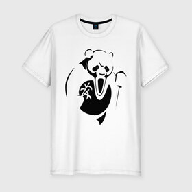 Мужская футболка премиум с принтом Панда крик в Новосибирске, 92% хлопок, 8% лайкра | приталенный силуэт, круглый вырез ворота, длина до линии бедра, короткий рукав | панда