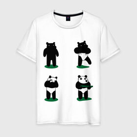 Мужская футболка хлопок с принтом Ограбление по-пандовски в Новосибирске, 100% хлопок | прямой крой, круглый вырез горловины, длина до линии бедер, слегка спущенное плечо. | 
