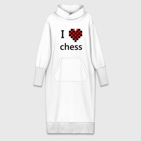 Платье удлиненное хлопок с принтом I love chess в Новосибирске,  |  | chess | i love chess | шахматы | я люблю шахматы