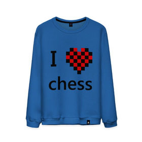 Мужской свитшот хлопок с принтом I love chess в Новосибирске, 100% хлопок |  | chess | i love chess | шахматы | я люблю шахматы