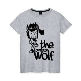Женская футболка хлопок с принтом тамбовский волк в Новосибирске, 100% хлопок | прямой крой, круглый вырез горловины, длина до линии бедер, слегка спущенное плечо | wolf | волк | животные